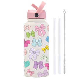 tieedhfu Cute Pink Water Bottle 32 Oz Stainless Steel Wide Mouth Reusable for Travel for Water Bottle 32oz Hydrapeak, E, 1L