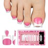 Short Toe Nail Tips White French Tip ROSE PINK Press