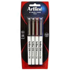 Artline 210, 121084, Fineliner Pen, Hangsell, 0.6mm, Assorted, 4 Pack