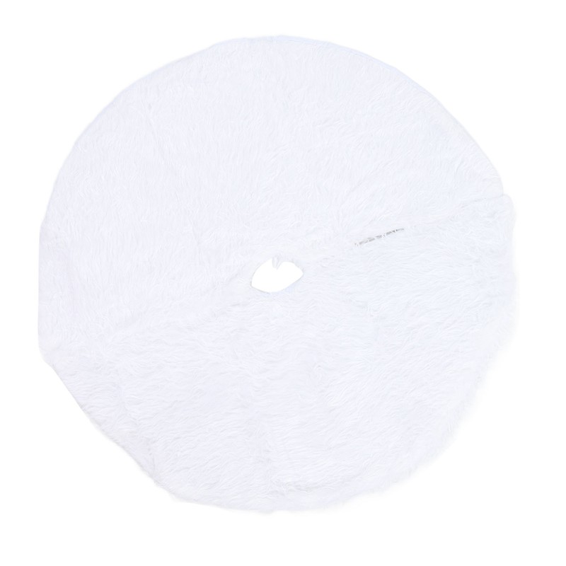 35.4in Christmas Tree Skirt White Fine Workmanship Soft Thick Fluffy