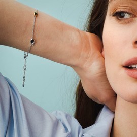 Kit Heath - Coast Pebble Golden Station Bracelet A mix of Sterling Silver and gold tones, inspired by nature—wear as a statement or gift with a personal touch