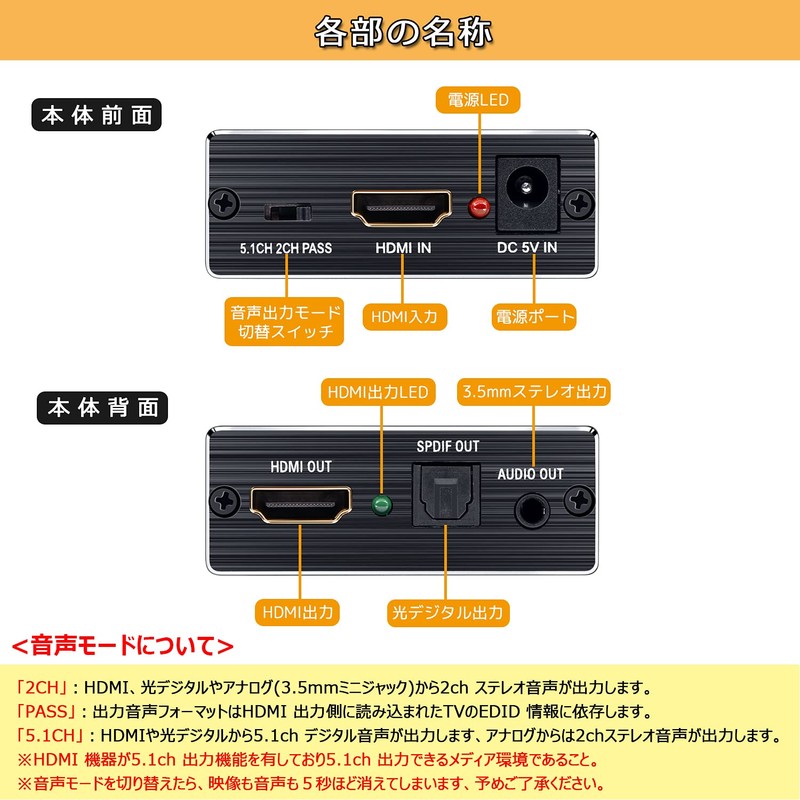 BLUPOW VA83 4K30Hz HDMI Audio Separator (Optical Digital, 3.5mm Stereo