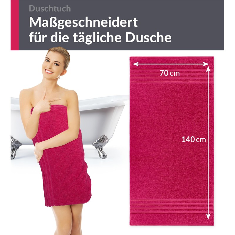 Lashuma Terry Towelling Bath Towel Set 70 x 140 cm