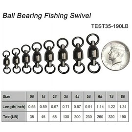 JSHANMEI Ball Bearing Swivel With Solid Ring High Strength Swivels Fishing Accessories Connectors (7#-10pcs)