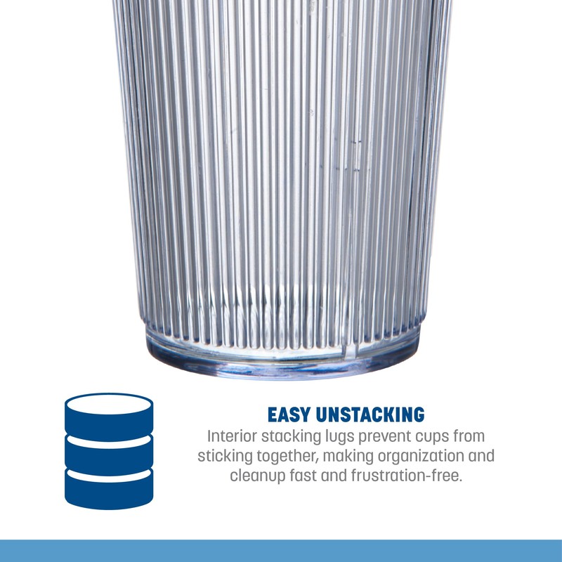 Carlisle FoodService Products Crystalon Stack-All Stackable Tumbler Plastic Tumbler with