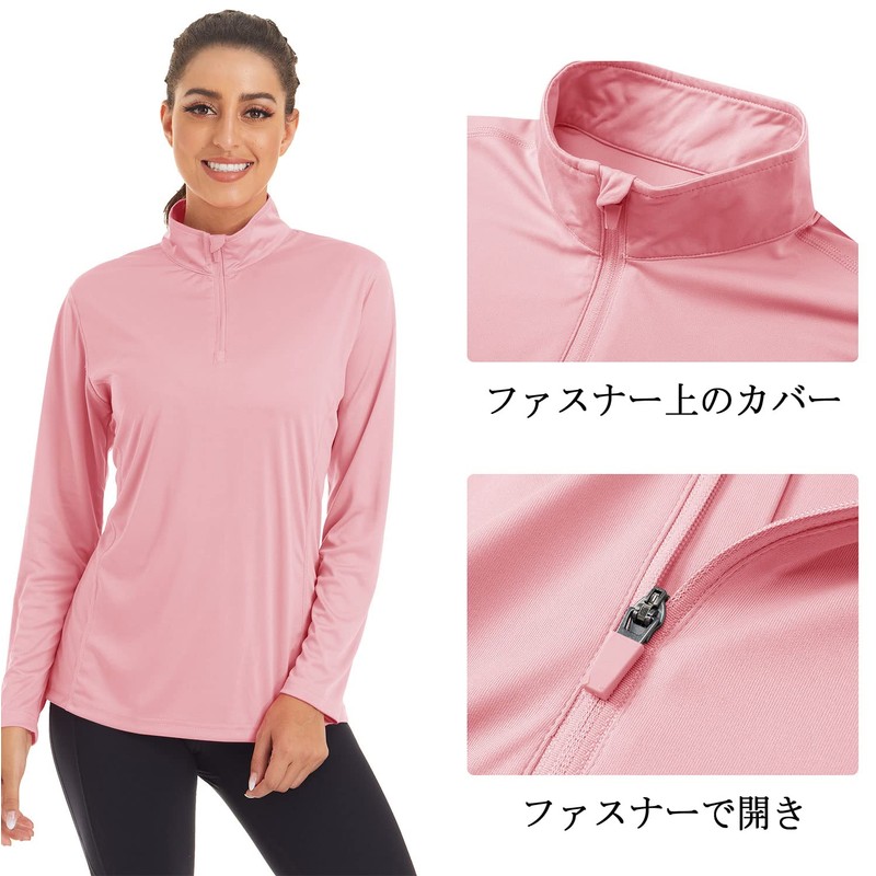 TACVASEN Women's Rash Guard, Dry Shirt, UV Protection, Long T-shirt,
