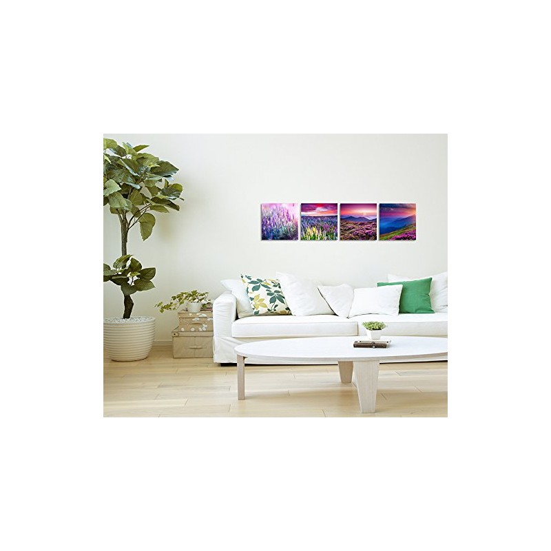 4 Picture Set Each 40 x 40 cm lavender –