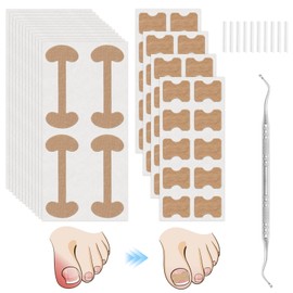 Yuerme 88Pcs Ingrown Toenail Treatment Patches and 10 Pcs C-pads, Ingrown Toenail Corrector for Nail Health with Ingrown Toenail Tool