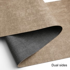 Chitomars Faux Leather Table Runner, Modern Double-Sided Non-Slip Heat Resistant Table Runner Washable Outdoor Table Runner for Wedding Birthday Party Table Decoration (Grey Beige, 30 x 240 cm)