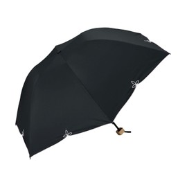 Wpc. 801-16560-102 Parasol Folding Umbrella, Shading Dome Wide Scallop, Mini Black, 100% Light Shielding Rate, 100% UV Protection, UPF50+, Rain or Shine, 21.7 inches (55 cm), Women's, Floral,