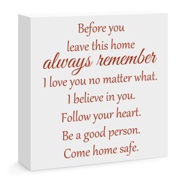 Inspirational Home Decor Sign Family Wooden Box Sign Decorative Table Decor for Bedroom Living Room Farmhouse Shelf Table Decor Motivational Desk Decor