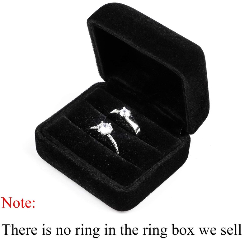 GBYAN 2 Slots Ring Box with LED Light Velvet Couple