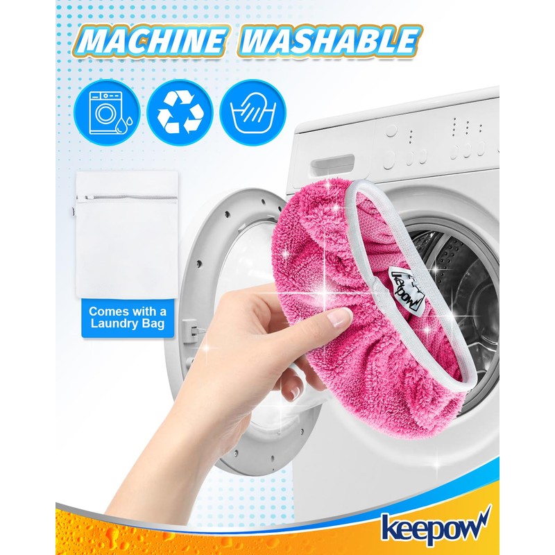 KEEPOW Reusable Mop Refill Pads for Flash Speedmop, Microfibre Pad