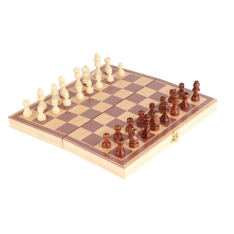 Folding Wooden Chess Professional Handcrafted Educational Chess with Folding Board