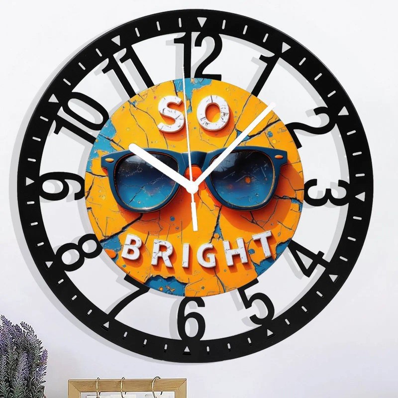 25cm Round Iron Clock Designed as a Coffee Maker Espresso