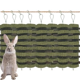 Plaiavecu Rabbit Chew Toys for Teeth Grinding Bunny Treats 100% Natural Wood Timothy Grass Treats for Guinea Pigs Chinchillas Hamsters 8pcs