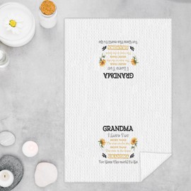 GOOZHO Grandma Kitchen Towels, Grandmother Gifts for Mother's Day Birthday from Grandkids Hand Towels for Bathroom Decor, Grandma I Love You Decorative Dish Tea Towels for Kitchen Decor, 16x24 Inch