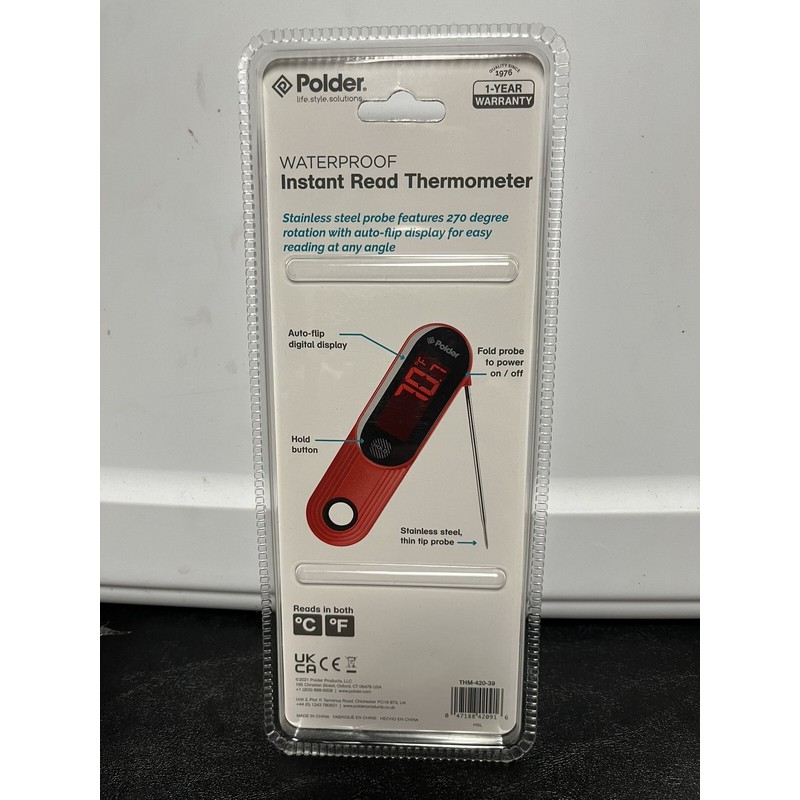 Polder New Polder Waterproof Digital Instant Read Meat Thermometer