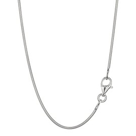NKlaus 8418 Elegant Snake Chain Round 925 Silver 1 mm Wide Necklace 45 cm, Sterling Silver