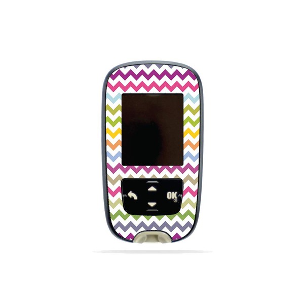 MightySkins Skin Compatible with Accu-Chek Guide - Rainbow Chevron |