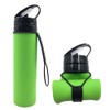 vadoworld Collapsible Water Bottles 15oz, Odorless BPA-Free Silicone, Leak-Proof Foldable