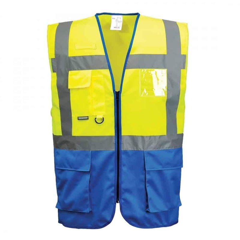 Portwest C476YBRS Warsaw Executive Vest, Small, Yellow/Black