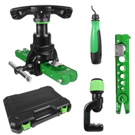 YIFOR HVAC Flaring Tool Kit 1/4”-3/4” Pipe Flare Tool, 45° Eccentric Flaring Tool with Pipe Cutter & Deburring Tool, Single Flare Tool for Soft Copper/Aluminum/Brass Steel Pipes(5 in 1 Kit)