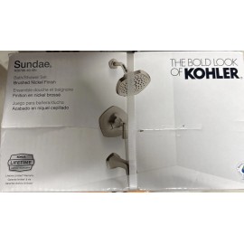 Kohler New KOHLER Sundae Tub and Shower Faucet in Vibrant Brushed Nickel Valve Included