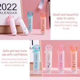 4 Pcs Cat Paw Retractable Erasers, Cute Cat Rubber for Kids, Push-Pull Rubber Eraser for Students Writing Office School Supplies