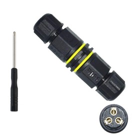 MejaRizon IP68 Waterproof Cable Connector, 2-Way Wire Waterproof Electrical Connector, Ø4.5-8mm Cable Diameter junction box, 3 Pole Outdoor Cable Connector, Outdoor Junction Box, UKCA, CE Certified