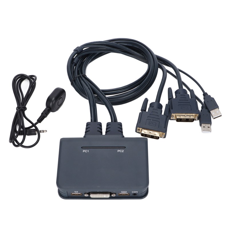 USB KVM Switch 2 Ports Wired HD Multimedia Interface KVM