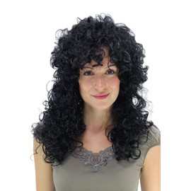 WIG ME UP - PW0032-P103 Perücke Fasching Karneval in Rio Latina Lockenpracht schwarz