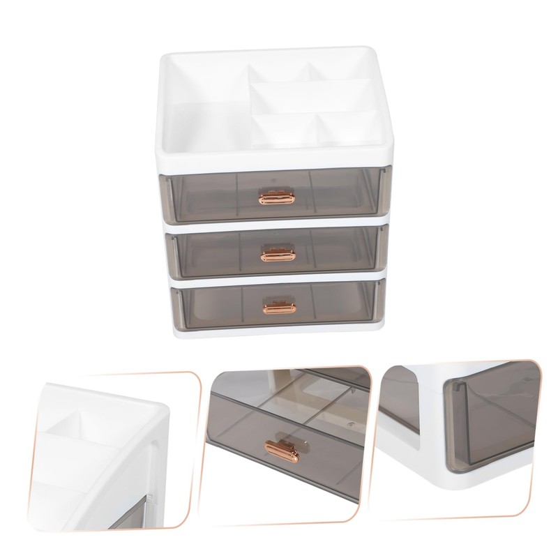 CAXUSD Office Storage Box Multi Makeup Organizer Tabletop Storage Case