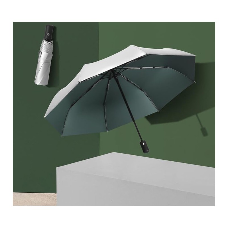 ThreeH Compact Travel Umbrella Automatic Open and Close Silver Coating