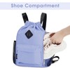 WANDF Drawstring Backpack Sports Gym Bag with Shoes Compartment, Water-Resistant