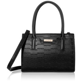 Nautica Women's Sandy Jr. Top Handel Satchel With Removable Crossbody Strap, Black (Embossed Logo), One Size