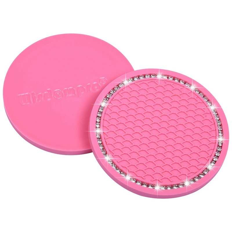 Bling Car Coasters, Wisdompro 2 Pack PVC Car Cup Holder
