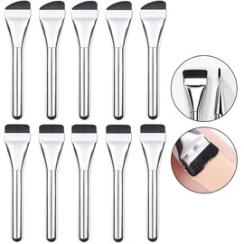10pcs Foundation Brush,Liquid Foundation Brush for Face,Thin Blade Foundation Makeup Brush for Blending, Cream, Thin Makeup Tool