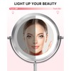 Gospire 7" Lighted Makeup Mirror with Magnification 10X/1X Double Sided,