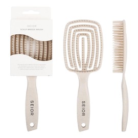 SEIOR Scalp Breeze Brush | Flexible Vented Detangling Hair Brush for Wet and Dry Hair | Gentle Scalp Massage | Plastic-Reduced Design with 10% Wheat Straw