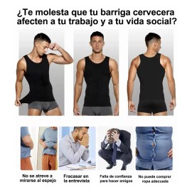 Camiseta 3pzs Para Corregir Postura Hombre Fajas Cinturillas -
