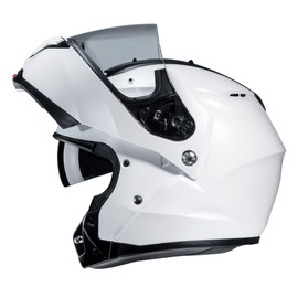 HJC C91N Plain Modular Flip Front Motorcycle Helmet Pearl White (L)