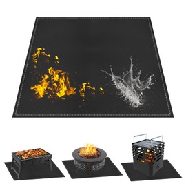 Fireproof Mat 96 x 96 cm, Fire Protection Mat, Heat Resistant, Foldable Grill Mat, Floor Protection, Heat Resistant, Carbon Felt, Fireproof Mat, Grill Rug, Floor Protection Mat for Outdoor Use