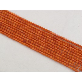 Coral Beads Bamboo Coral Dyed Orange-red Color 3mm Round 150pcs 16'' Per Strand