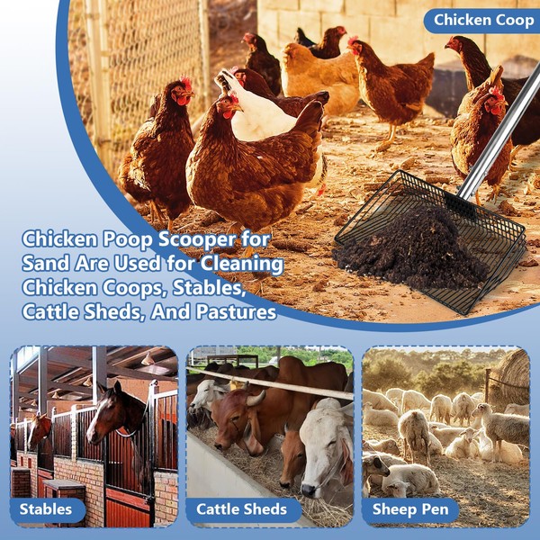 LrqzHsyl 10inch Large Metal Chicken Poop Scooper, Chicken Poop Scooper