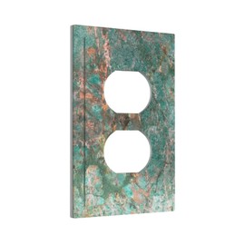 Yamxbfa Decorative Outlet Covers Turquoise Emperors Green Marble Grain 1 Gang Duplex Light Switch Cover Plate Wall Plates for Electrical Outlets Electrical Switchplate Face Plate