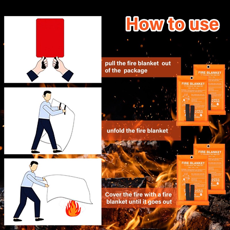 Macarrie 10 Pack 39” x 39” Fire Blanket Emergency for
