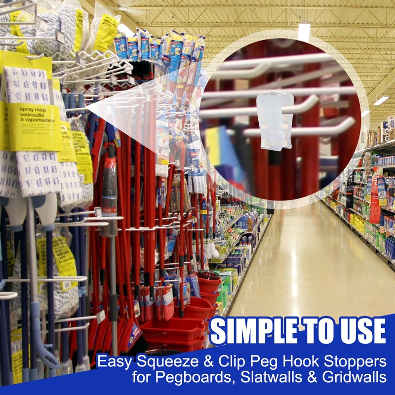 Foilswirl 100 Pack Inventory Control Clips Peg Hook Product Stoppers