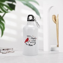 VEHFA Chirstmas Aluminum Sports Water Bottle I Have A Angel in Heaven I Call Her Mom Insulated Sports Water Bottle with Carabiner Clip, 14 OZ