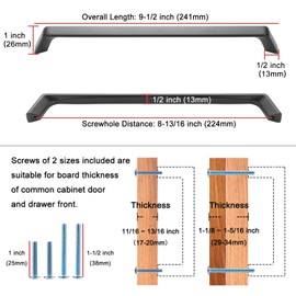 KOOFIZO Sloped Foot Cabinet Pull, 1-Piece Oil Rubbed Bronze Furniture Handle, 8-4/5 Inch Screw Spacing, P21 for Kitchen Cupboard Door, Bedroom Dresser Drawer, Bathroom Furniture Hardware